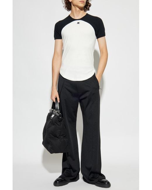 Courreges Black Pants With Logo for men
