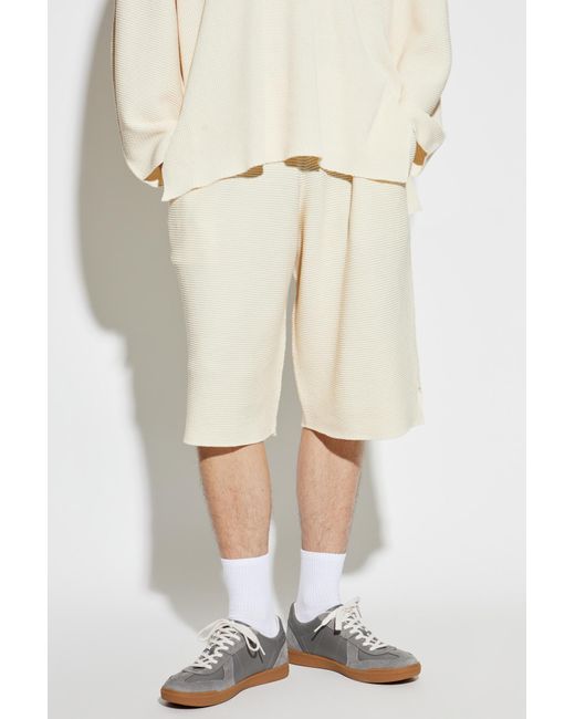Homme Plissé Issey Miyake Natural Ribbed Shorts for men