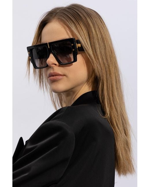 Balmain Black Square Frame Sunglasses