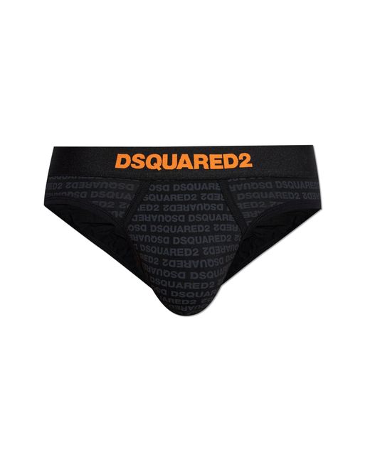 DSquared² Black Briefs With Logo for men