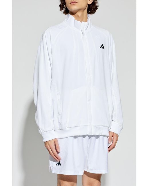 Adidas Originals White Light Jacket With Logo for men