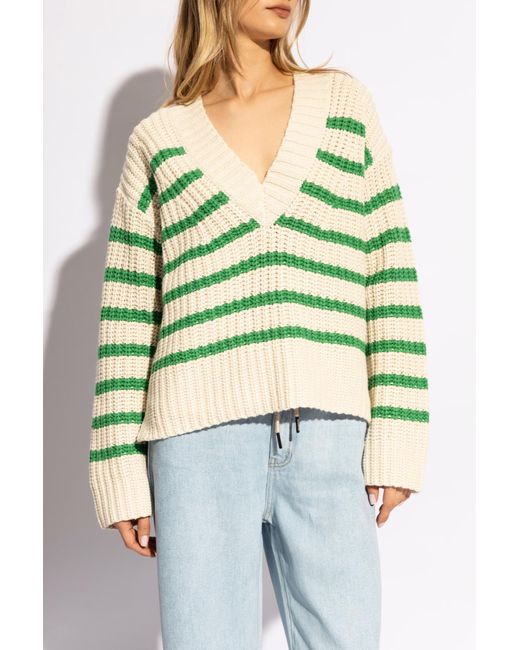 Munthe Green Striped Sweater,
