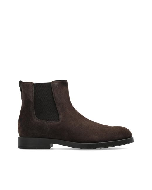 Tod's Brown Suede Ankle Boots for men
