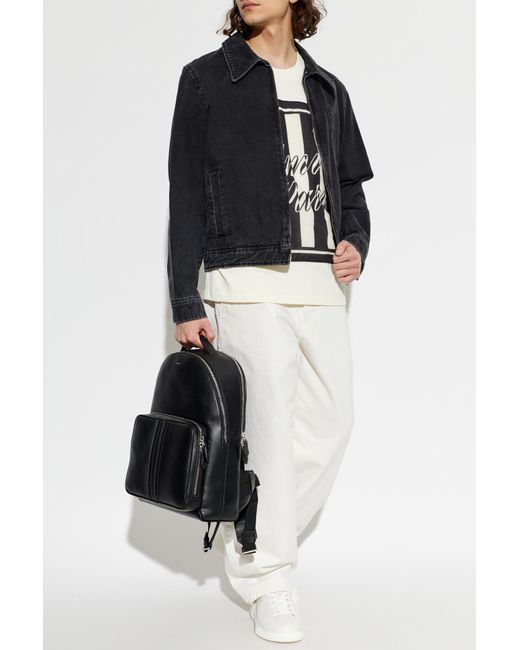 AMI Black Denim Jacket With Pockets for men