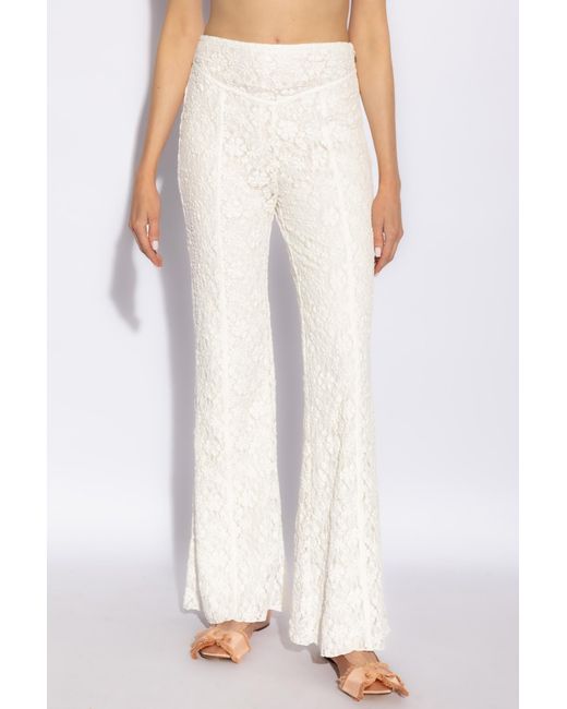 ROTATE BIRGER CHRISTENSEN White Lace Trousers,