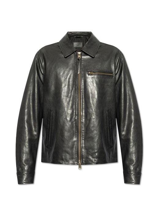 AllSaints Black Leather Jacket 'Miller' for men