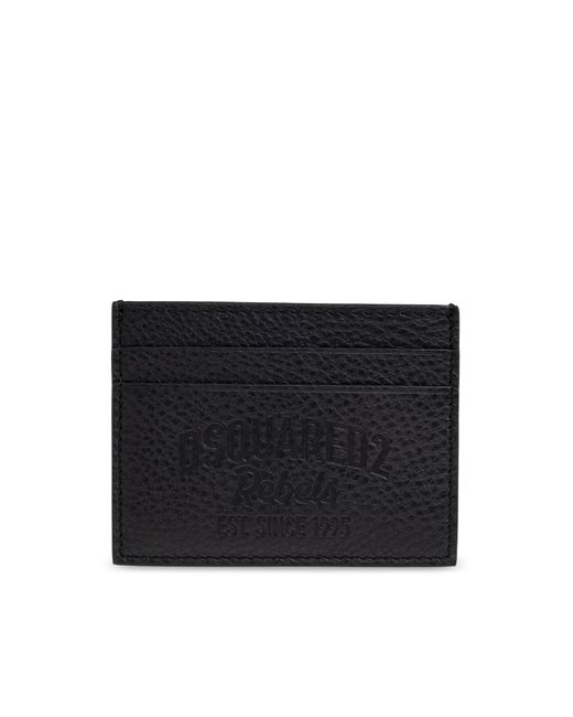 DSquared² Black Leather Card Holder for men