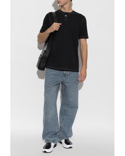 DIESEL Black T-Shirt 'T-Madjust-Tr' for men