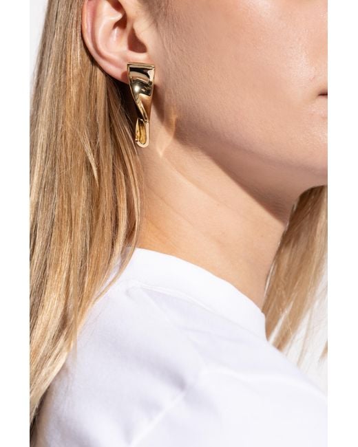 Jacquemus White Asymmetric Earrings