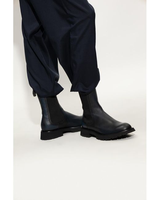 Alexander McQueen Leather Chelsea Boots in Black (Blue) for Men | Lyst