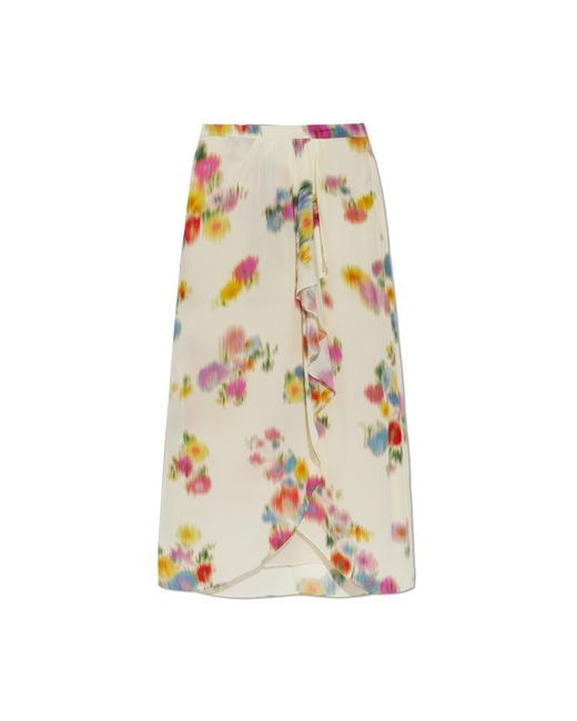Isabel Marant White Silk Skirt "Vanille"