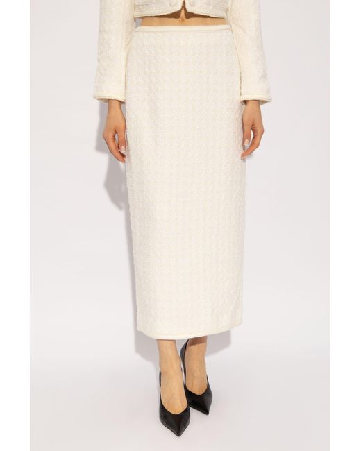 ROTATE BIRGER CHRISTENSEN White Tweed Skirt,