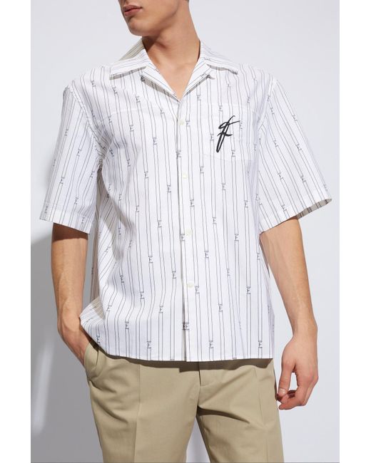 Ferragamo White Shirt With Logo, for men