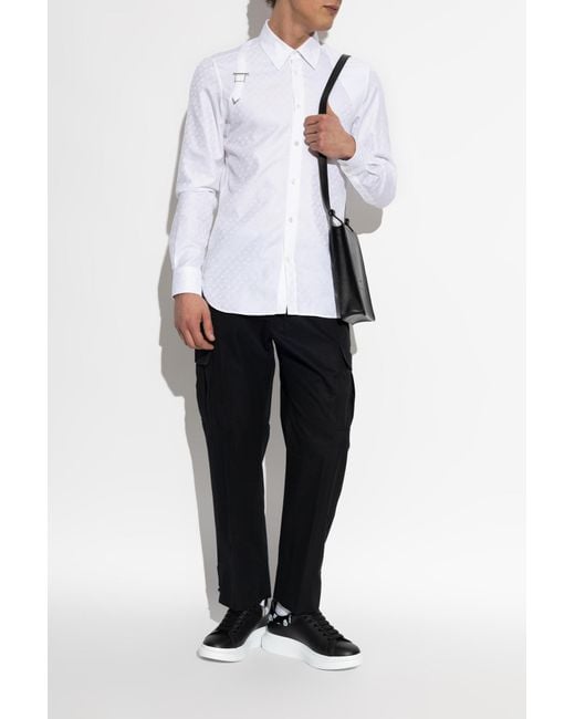 McQueen White Shirt With Monogram for men
