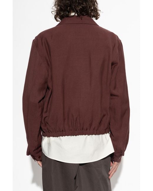 Lemaire Red Jacket With Collar for men