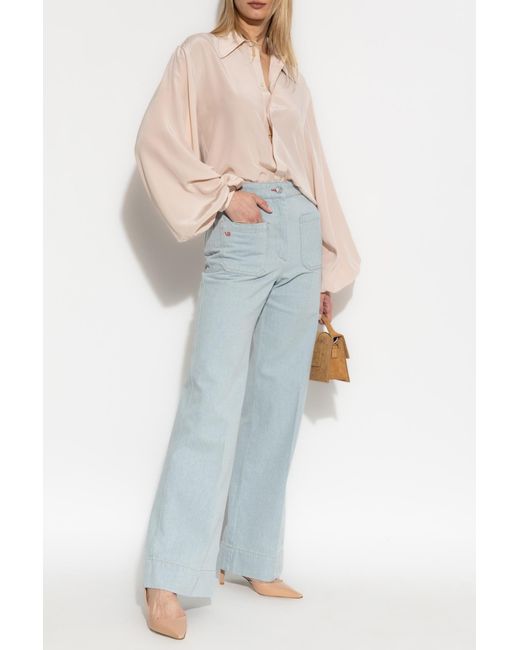 Victoria Beckham Blue Jeans With Logo