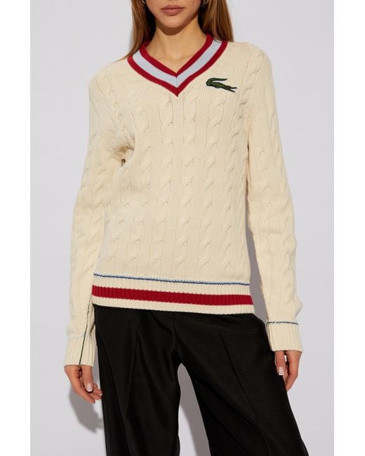Lacoste White Sweater With Logo