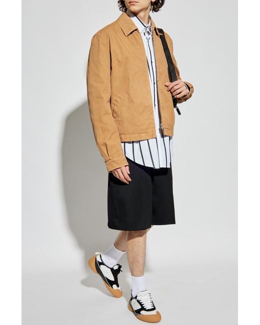 McQueen Natural Cotton Jacket With Logo Patch for men