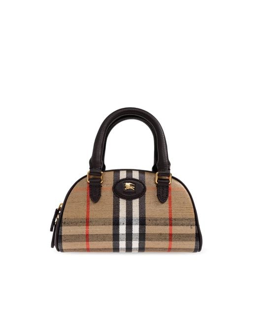 Burberry Natural Handbag 'Highlands Mini Bowling'