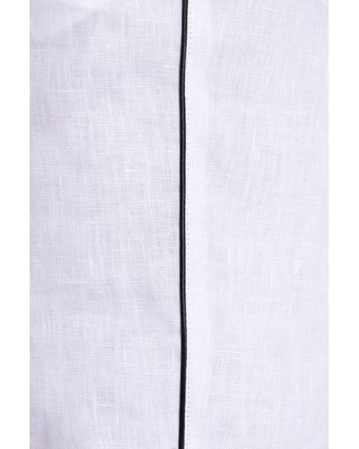 Dolce & Gabbana White Loose-Fit Linen Trousers for men