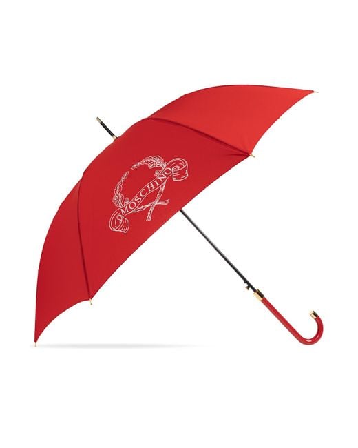 Moschino Red Parasol With Logo