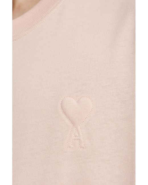 AMI White T-Shirt With Embossed Logo