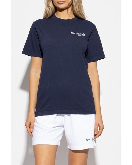 Sporty & Rich Blue T-Shirt From The "Tennis Club" Collection