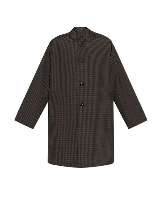 Maison Margiela Black Checked-Pattern Coat for men
