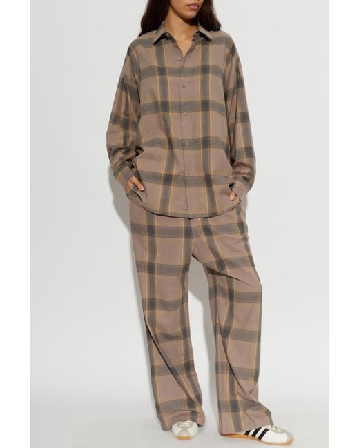 Fear Of God Natural Cotton Checked Trousers