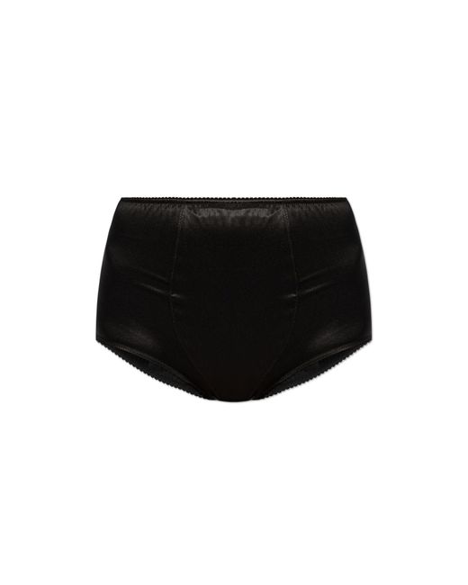 Dolce & Gabbana Black High-Waisted Silk Briefs