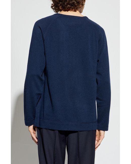 Officine Generale Blue Cashmere Sweater 'Nate' for men