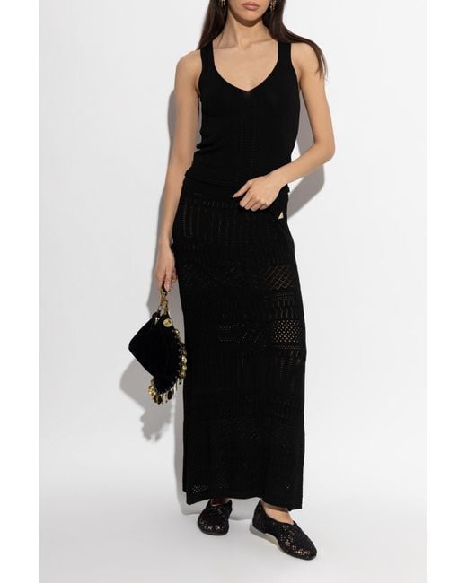 Akep Black Skirt With Logo Appliqué
