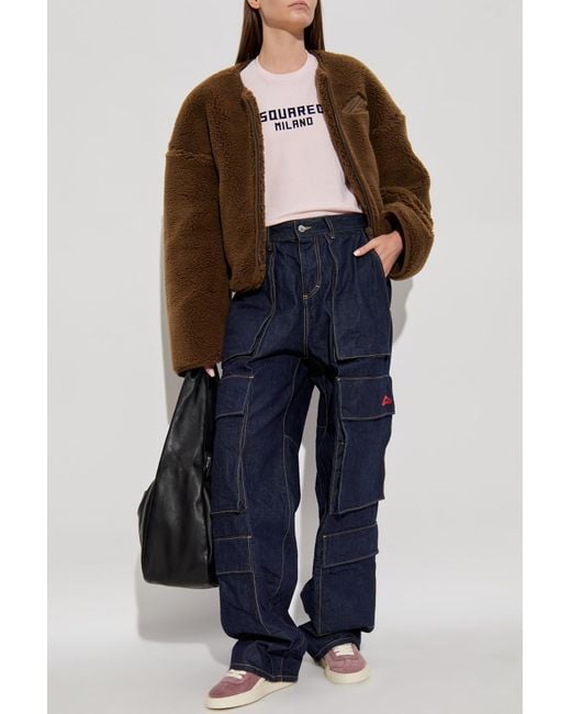 DSquared² Blue Fleece Jacket With Logo