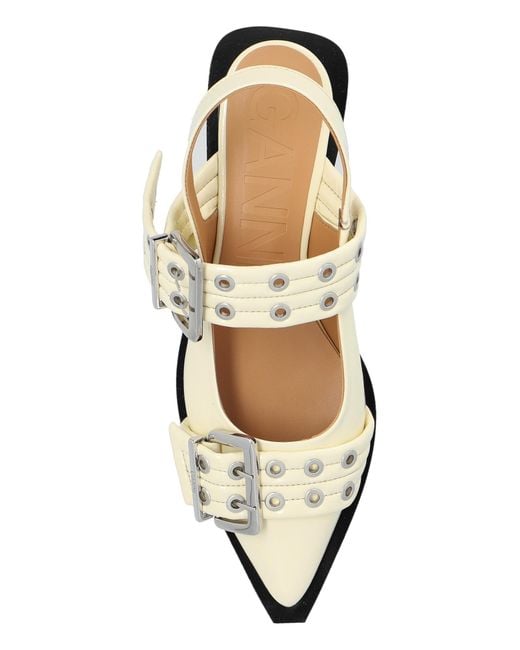 Ganni White Shoes With Buckles,