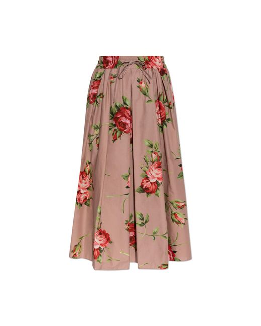 Dolce & Gabbana Pink Floral Motif Skirt