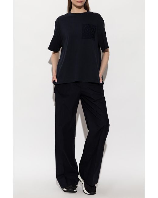 Moncler Black T-Shirt With Logo Patch