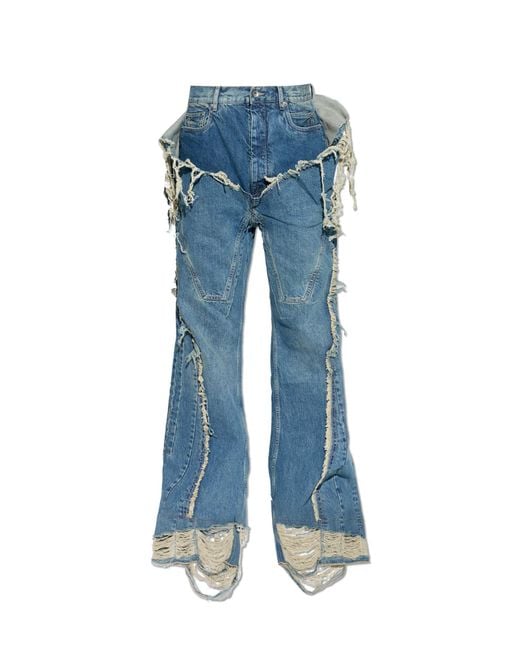 Rick Owens Blue Jeans With A Vintage Effect for men