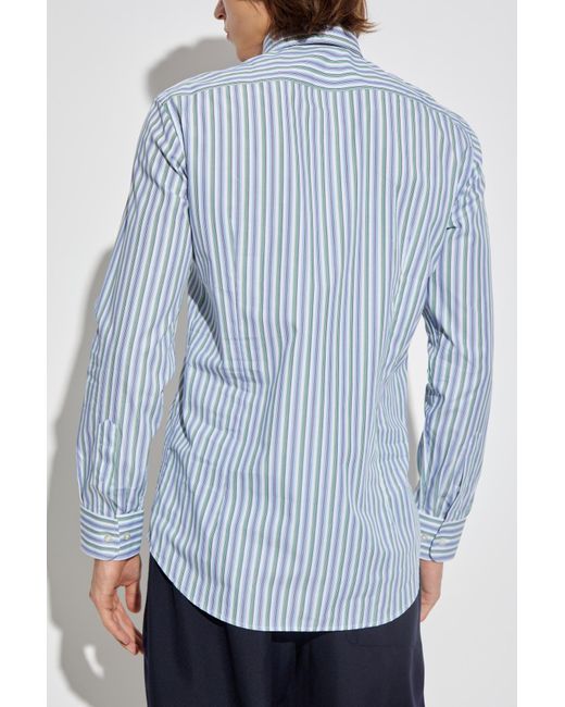 Etro Blue Shirt With Striped Pattern for men