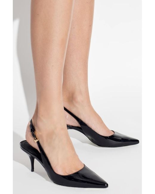 Black Suede Studio Black Heeled Shoes "Branca"