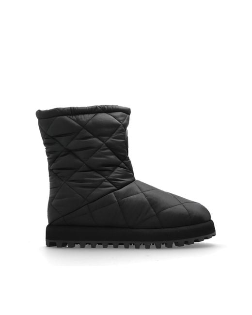 Dolce & Gabbana Black Snow Boots With Logo for men