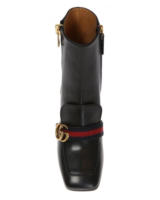 Gucci Black Pearl Stud Peyton Boots Lyst