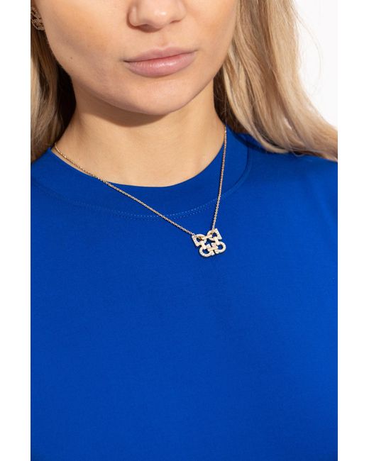 Ferragamo Metallic Necklace With A Logo-Shaped Pendant