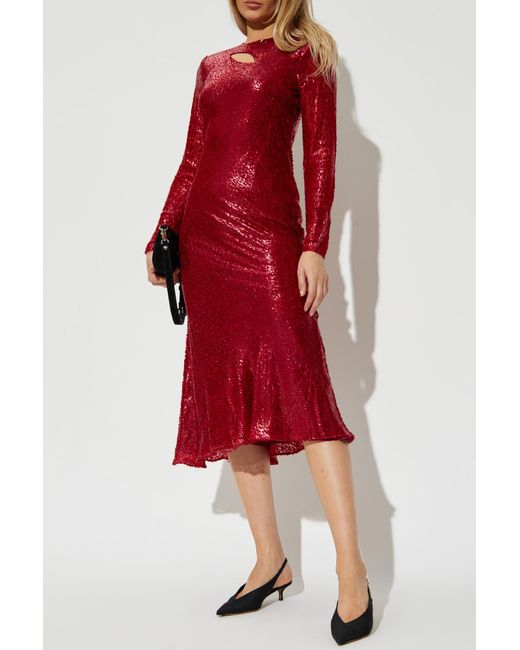 Self-Portrait Red Dress With Lurex Thread