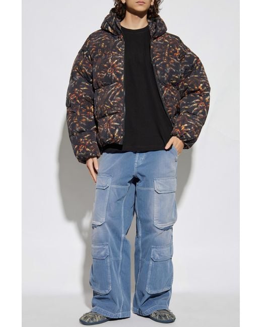 DIESEL Black Insulated Jacket 'W-Spider' for men