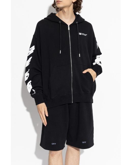 Off-White c/o Virgil Abloh Black Sweatshirt With Paint Splatter Effect for men
