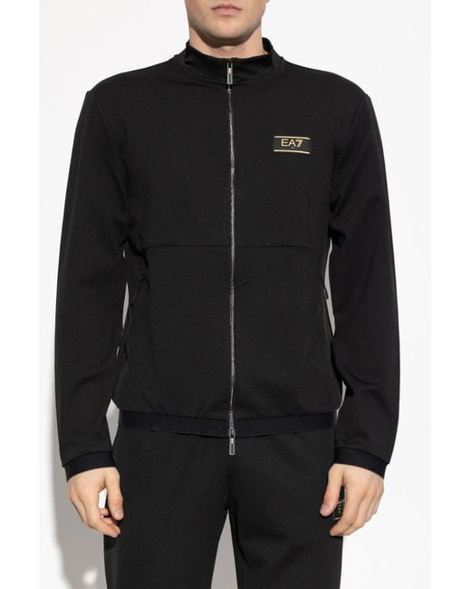 EA7 Black Trousers With Logo for men