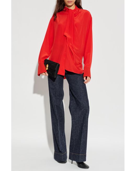 Victoria Beckham Red Silk Shirt