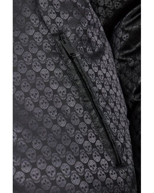 McQueen Black Puffer Jacket With Logo for men