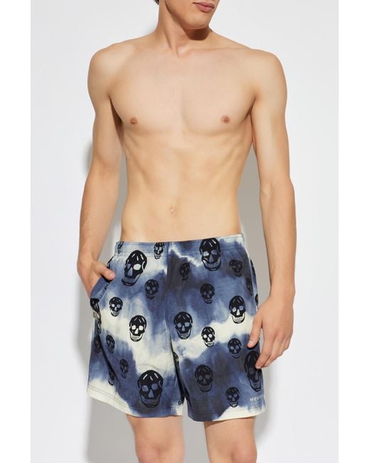 McQueen Blue Swim Shorts for men