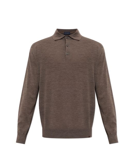 Paul & Shark Brown Long-Sleeve Polo for men